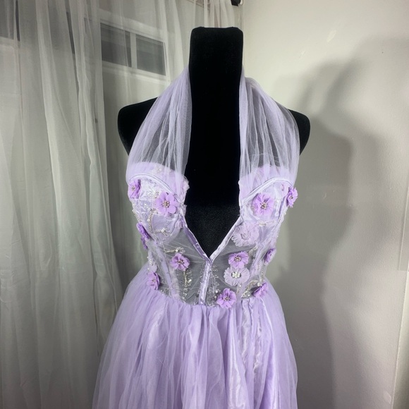 Lavender Halter Prom Dress - Picture 10 of 16